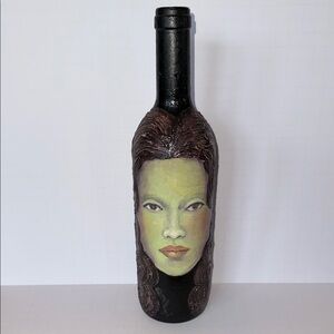 Pat Nees /Artistic Black and Green Decorative Bottle